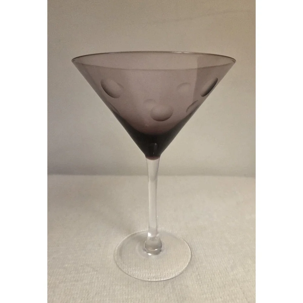NIOB MARQUIS WATERFORD SET OF 4 COLORED‎ POLKA DOT MARTINI GLASSES